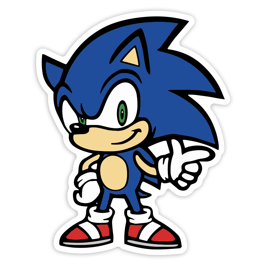 Car & Motorbike Stickers: Classic Pointing Sonic Retro