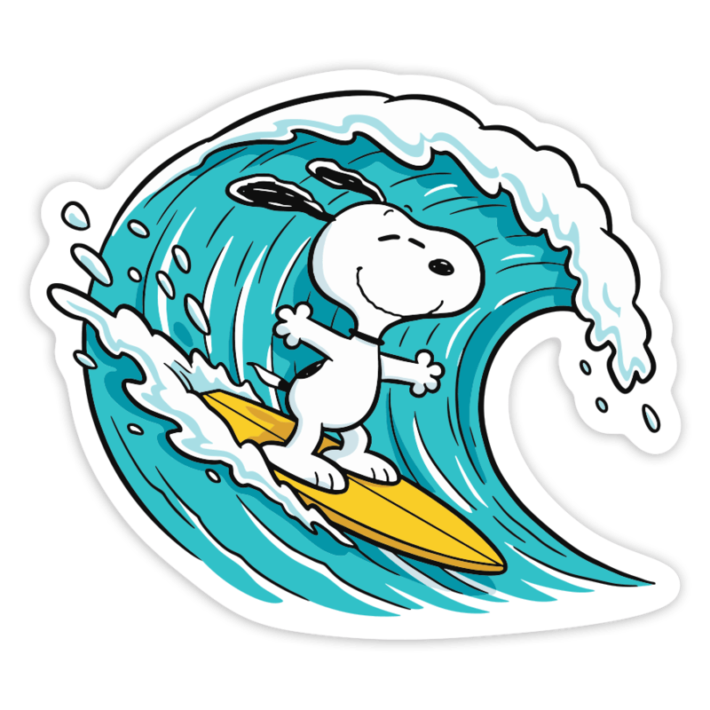 Car & Motorbike Stickers: Snoopy Surfing Wave