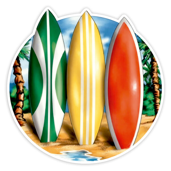 Car & Motorbike Stickers: Three Classic Surfboards