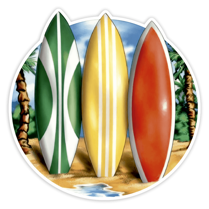 Car & Motorbike Stickers: Three Classic Surfboards