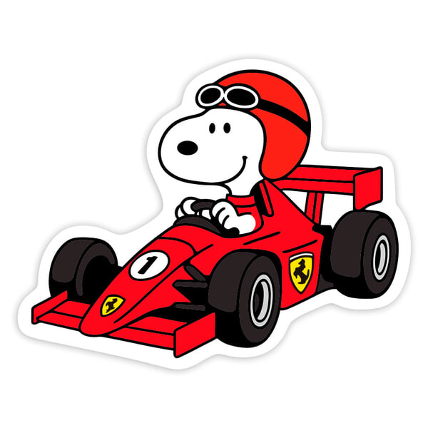 Car & Motorbike Stickers: Snoopy Ferrari Driver