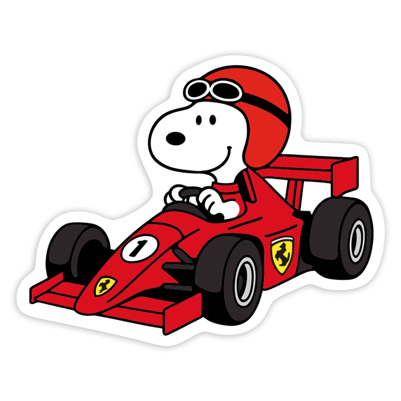 Car & Motorbike Stickers: Snoopy Ferrari Driver