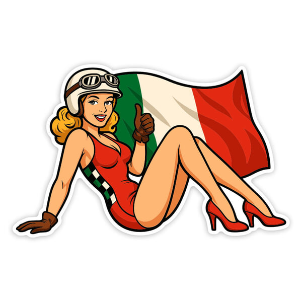 Car & Motorbike Stickers: Italian Racing Girl