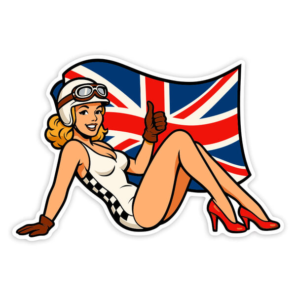 Car & Motorbike Stickers: Pin-Up Pilote Britannique