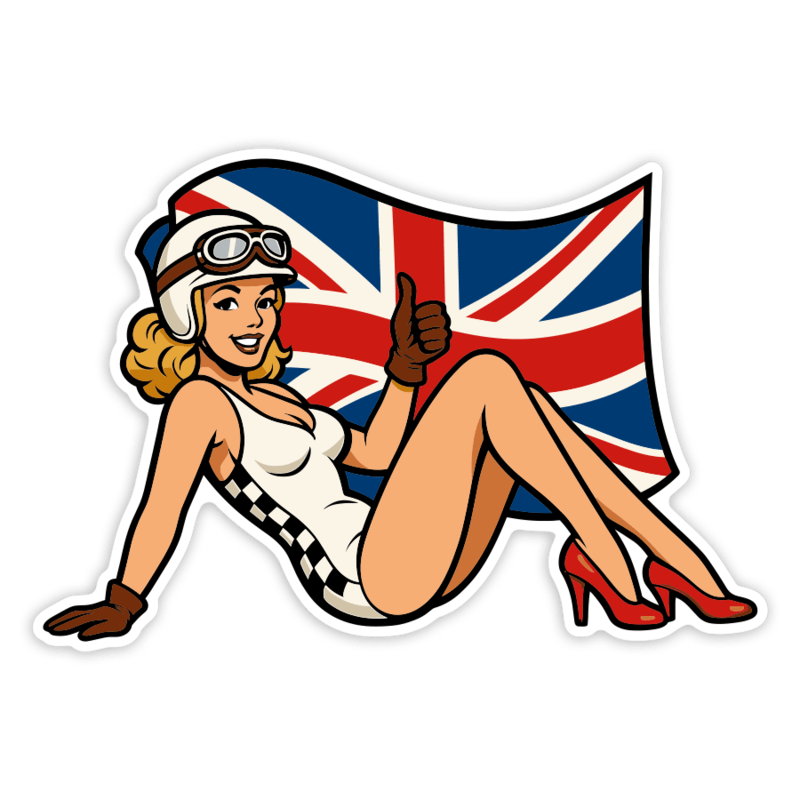 Car & Motorbike Stickers: Pin-Up Pilote Britannique