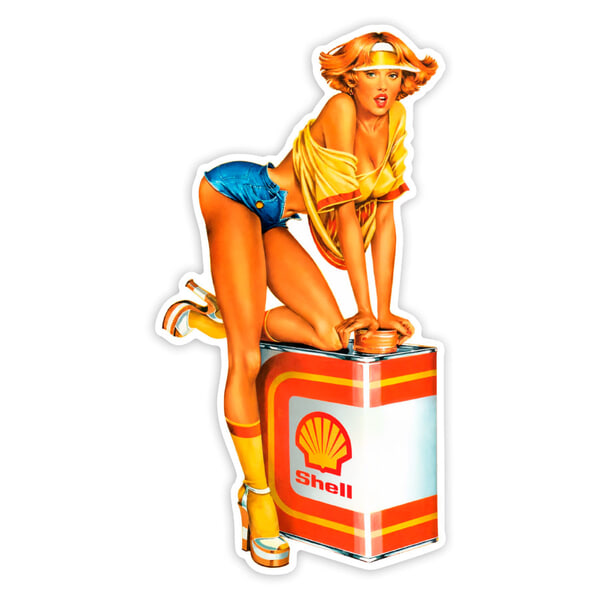 Car & Motorbike Stickers: Shell Pin-Up Vintage