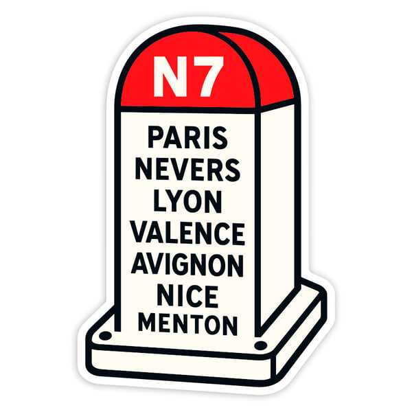 Car & Motorbike Stickers: French National Road N7