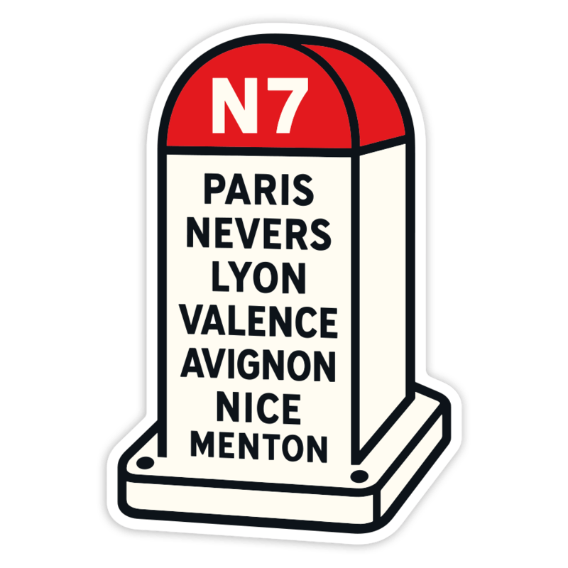 Car & Motorbike Stickers: French National Road N7