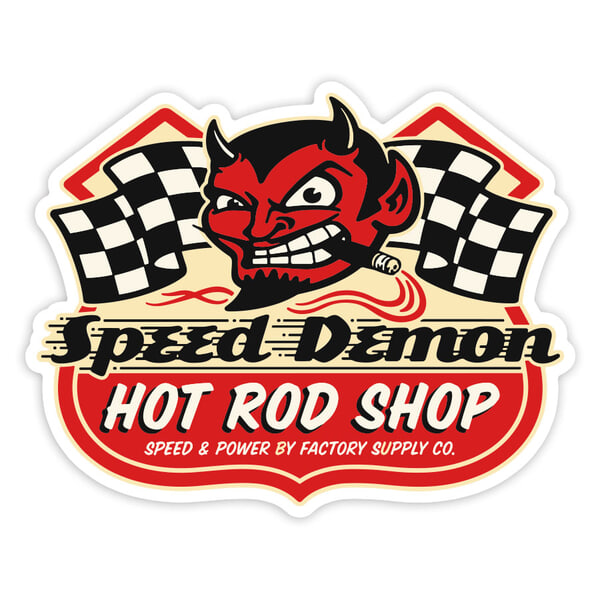 Car & Motorbike Stickers: Speed Demon Hot Rod Shop
