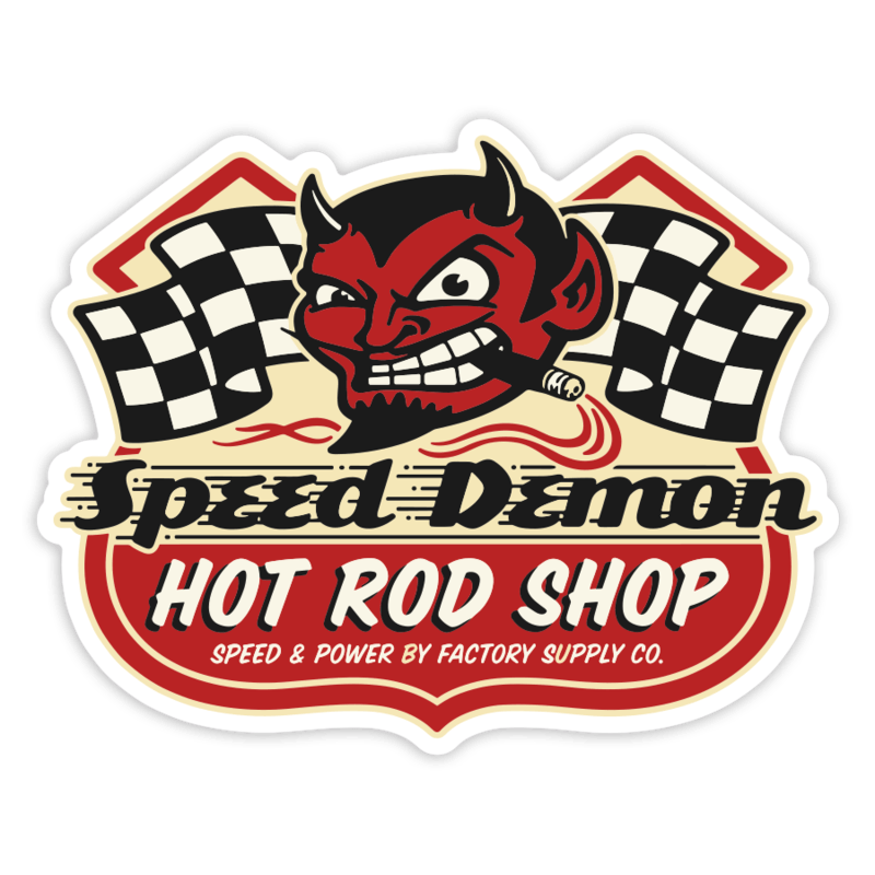 Car & Motorbike Stickers: Speed Demon Hot Rod Shop