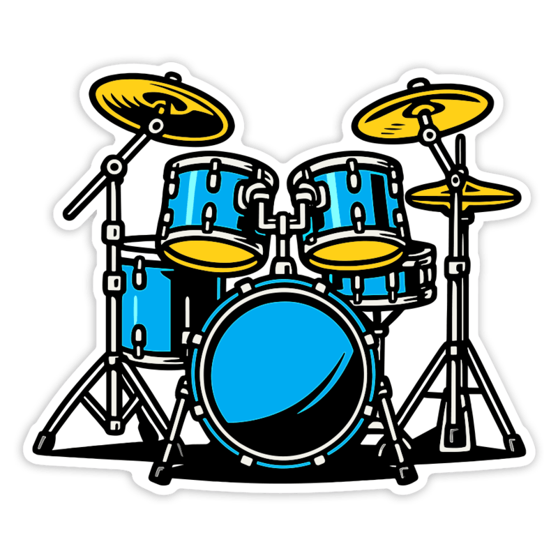 Car & Motorbike Stickers: Acoustic Drum