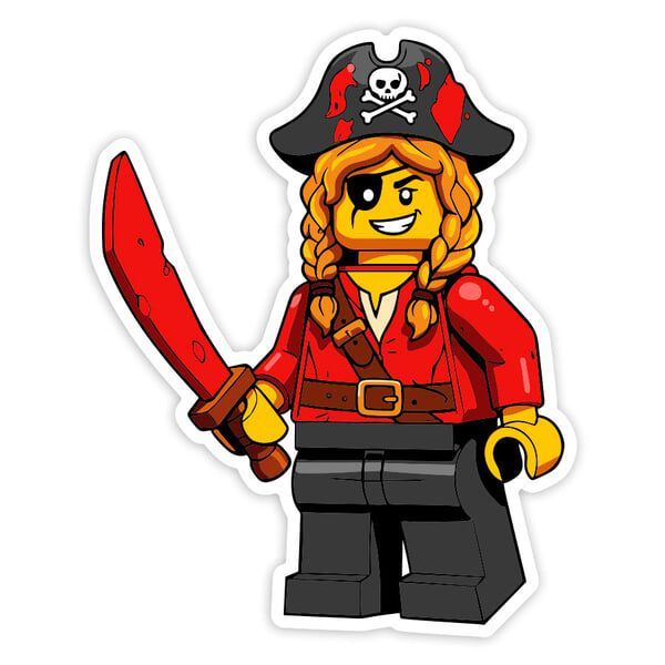 Car & Motorbike Stickers: Female LEGO Pirate