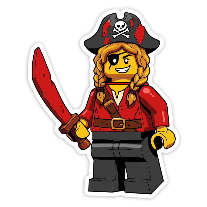 Car & Motorbike Stickers: Female LEGO Pirate