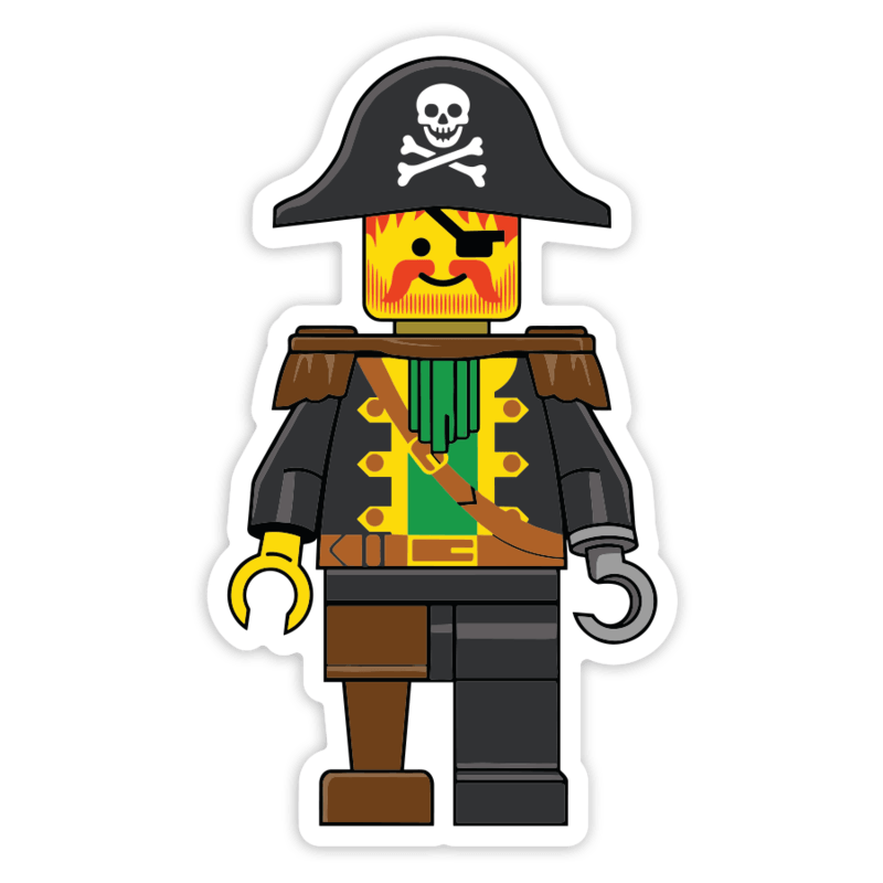 Car & Motorbike Stickers: Classic LEGO Pirate