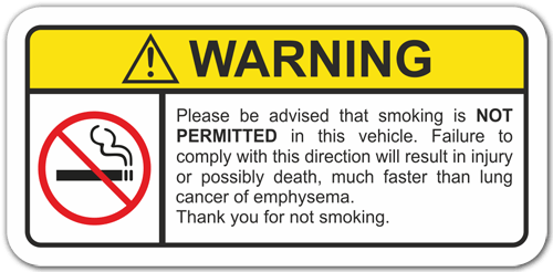 Car & Motorbike Stickers: No somoking in this car sticker