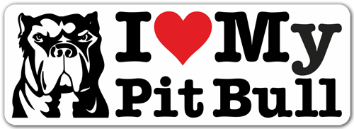 Car & Motorbike Stickers: I love my Pit Bull