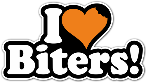 Car & Motorbike Stickers: I love Biters!