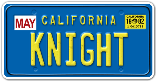 Car & Motorbike Stickers: Knight Rider Car Registration