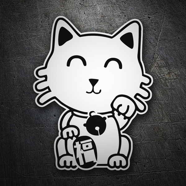Car & Motorbike Stickers: White Chinese Cat
