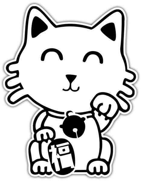 Car & Motorbike Stickers: White Chinese Cat