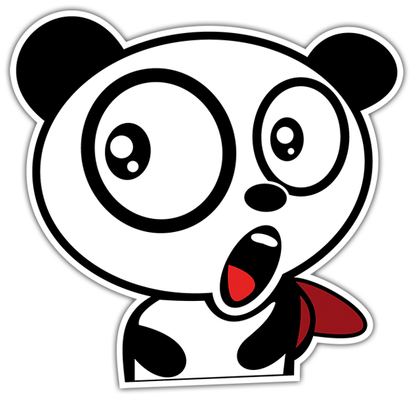 Car & Motorbike Stickers: Surprised panda bear