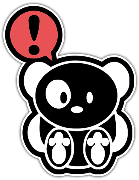 Car & Motorbike Stickers: Bear exclamation point