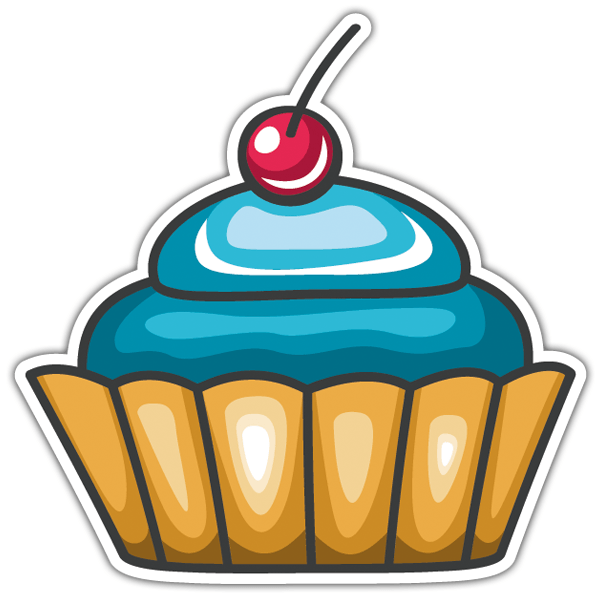 Car & Motorbike Stickers: Cupcake Blue