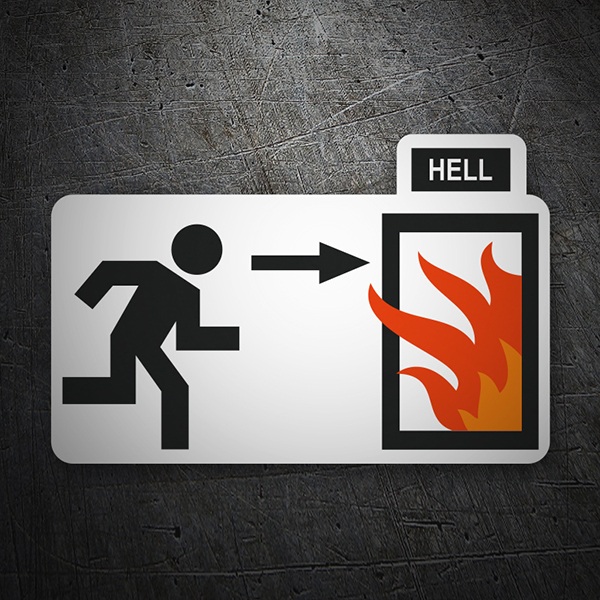 Car & Motorbike Stickers: sign Door to hell