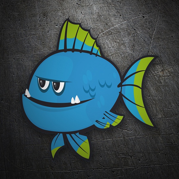 Car & Motorbike Stickers: Blue fish
