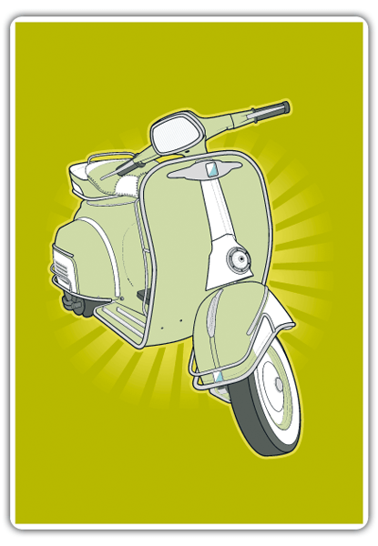 Car & Motorbike Stickers: Adhesive poster Vespa