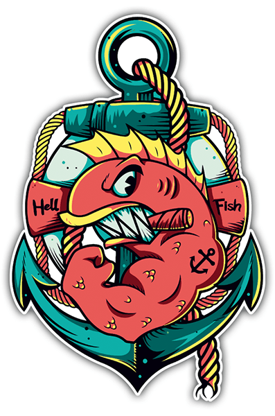 Car & Motorbike Stickers: Hell Fish