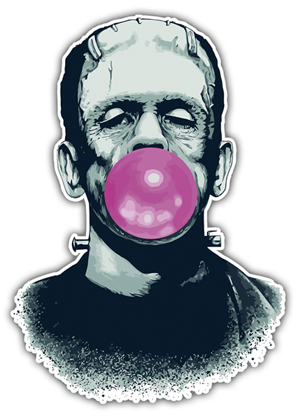 Car & Motorbike Stickers: Frankenstein with chewing gum