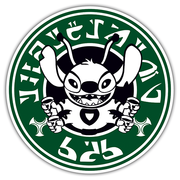 Car & Motorbike Stickers: Stitch Coffee