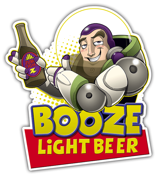 Car & Motorbike Stickers: Booze Light Beer