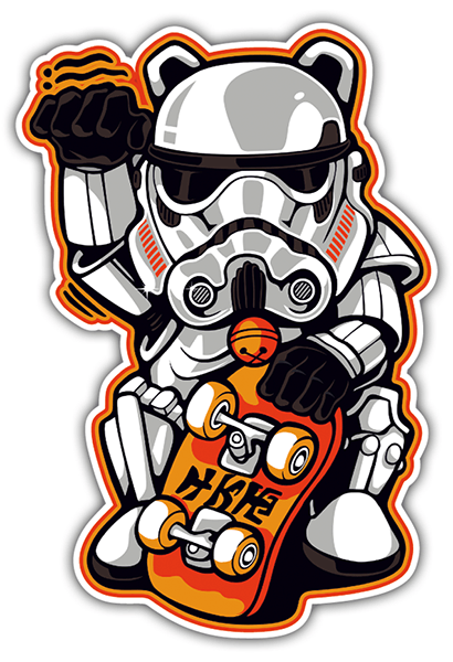 Car & Motorbike Stickers: Troop assault on skateboard