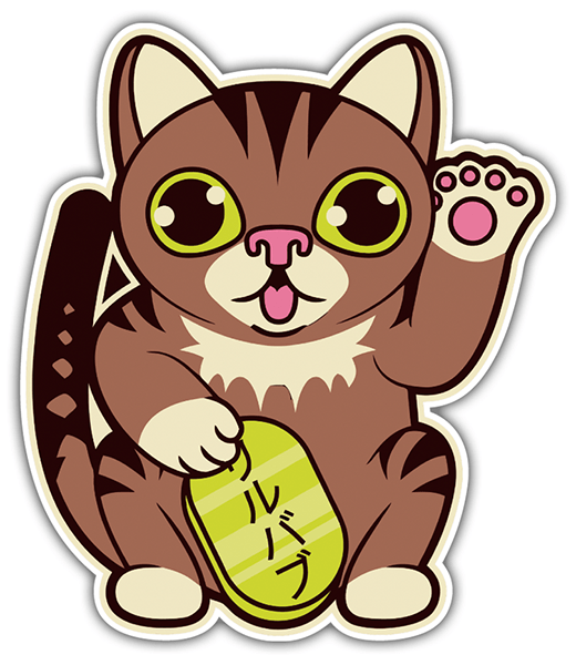 Car & Motorbike Stickers: Chinese cat greeting