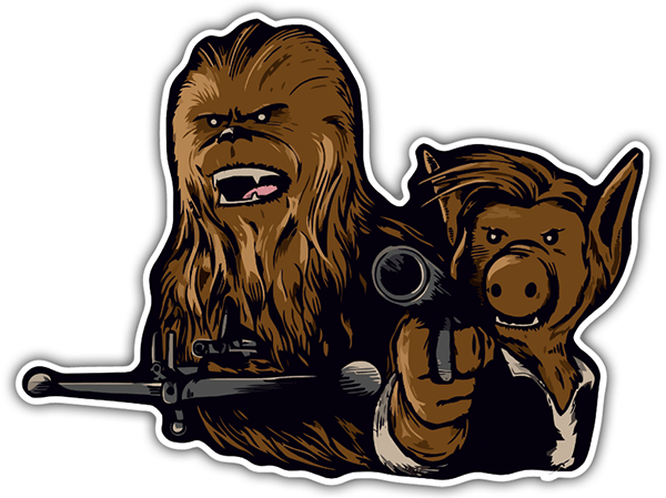 Car & Motorbike Stickers: Chewbacca and Alf Solo