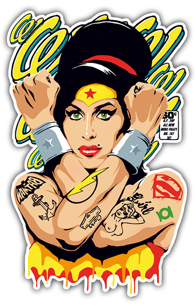 Car & Motorbike Stickers: Amy Winehouse Wonderwoman