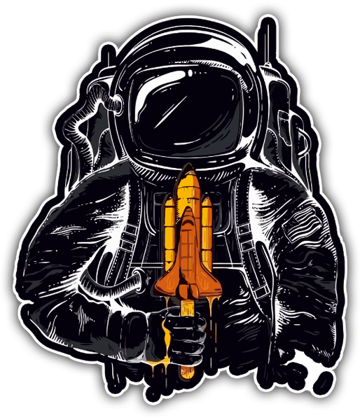 Car & Motorbike Stickers: Astronaut eating ice cream