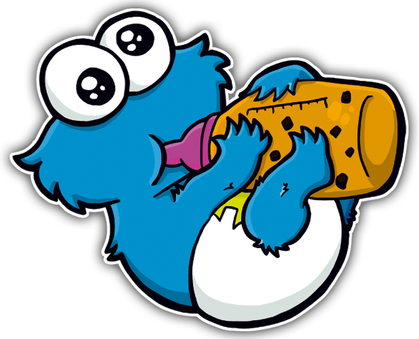 Car & Motorbike Stickers: Baby cookie monster