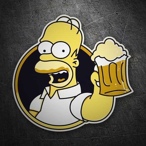 Sticker Homer drinking beer