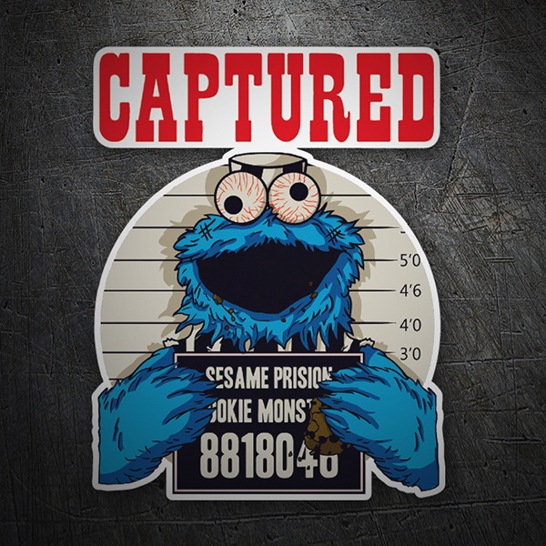 Car & Motorbike Stickers: Captured cookie monster