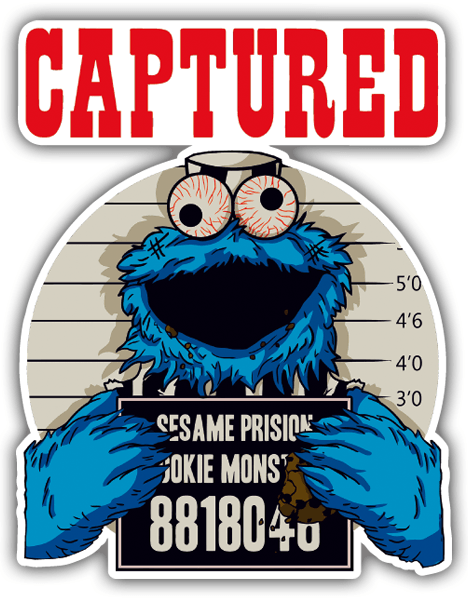 Car & Motorbike Stickers: Captured cookie monster