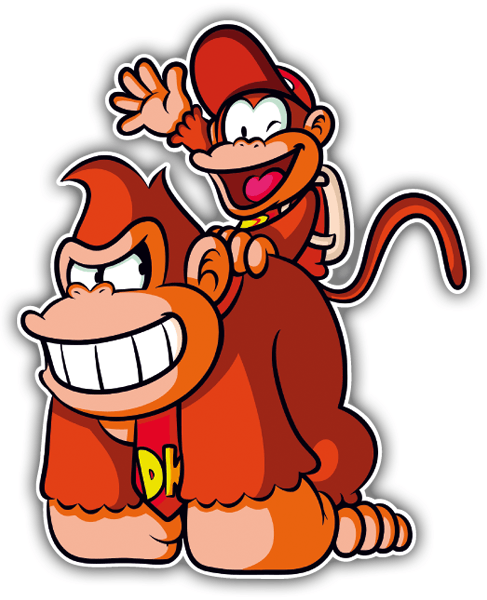 Car & Motorbike Stickers: Donkey & Diddy Kong