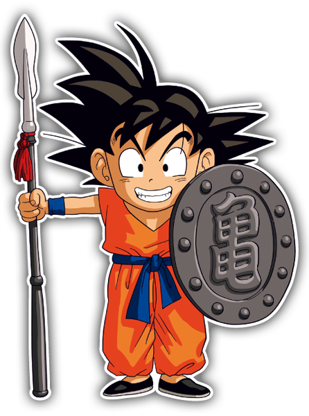 Car & Motorbike Stickers: Goku throws and shield