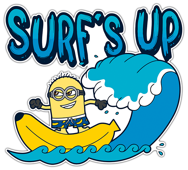 Car & Motorbike Stickers: Minion surfer