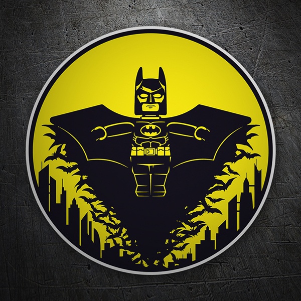 Car & Motorbike Stickers: Batman Lego over Gotham