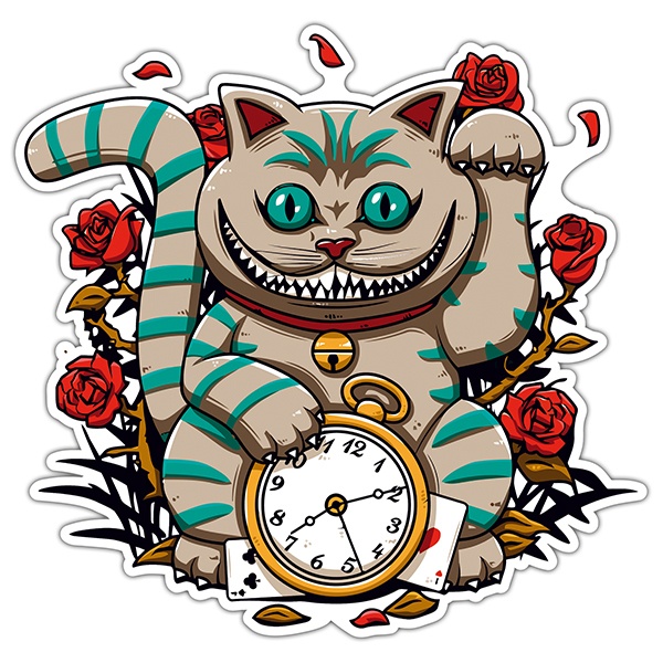 Car & Motorbike Stickers: The Cheshire Cat clock