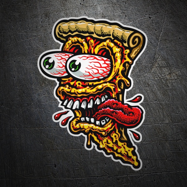 Car & Motorbike Stickers: Pizza face