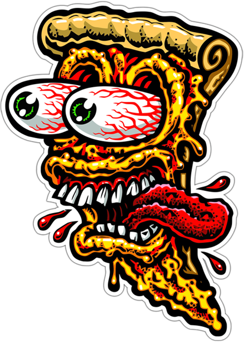 Car & Motorbike Stickers: Pizza face